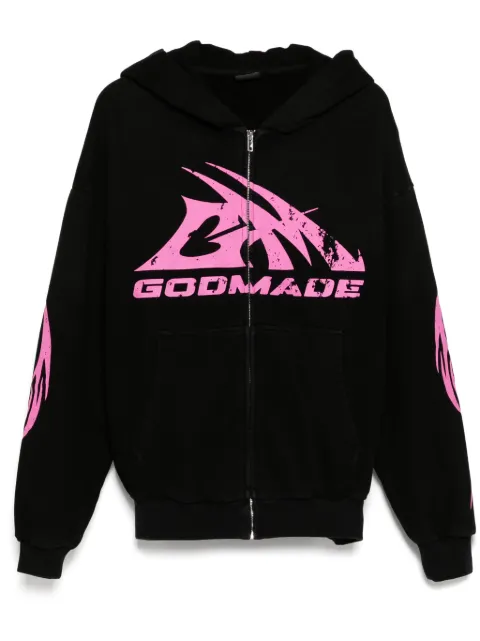 GODMADE logo print hoodie