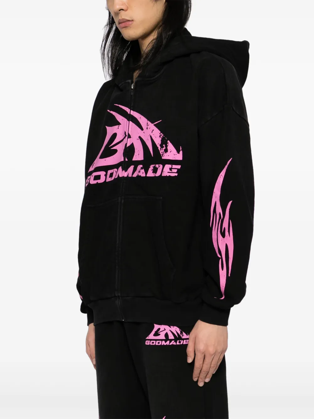  Godmade Logo Print Hoodie - Black 