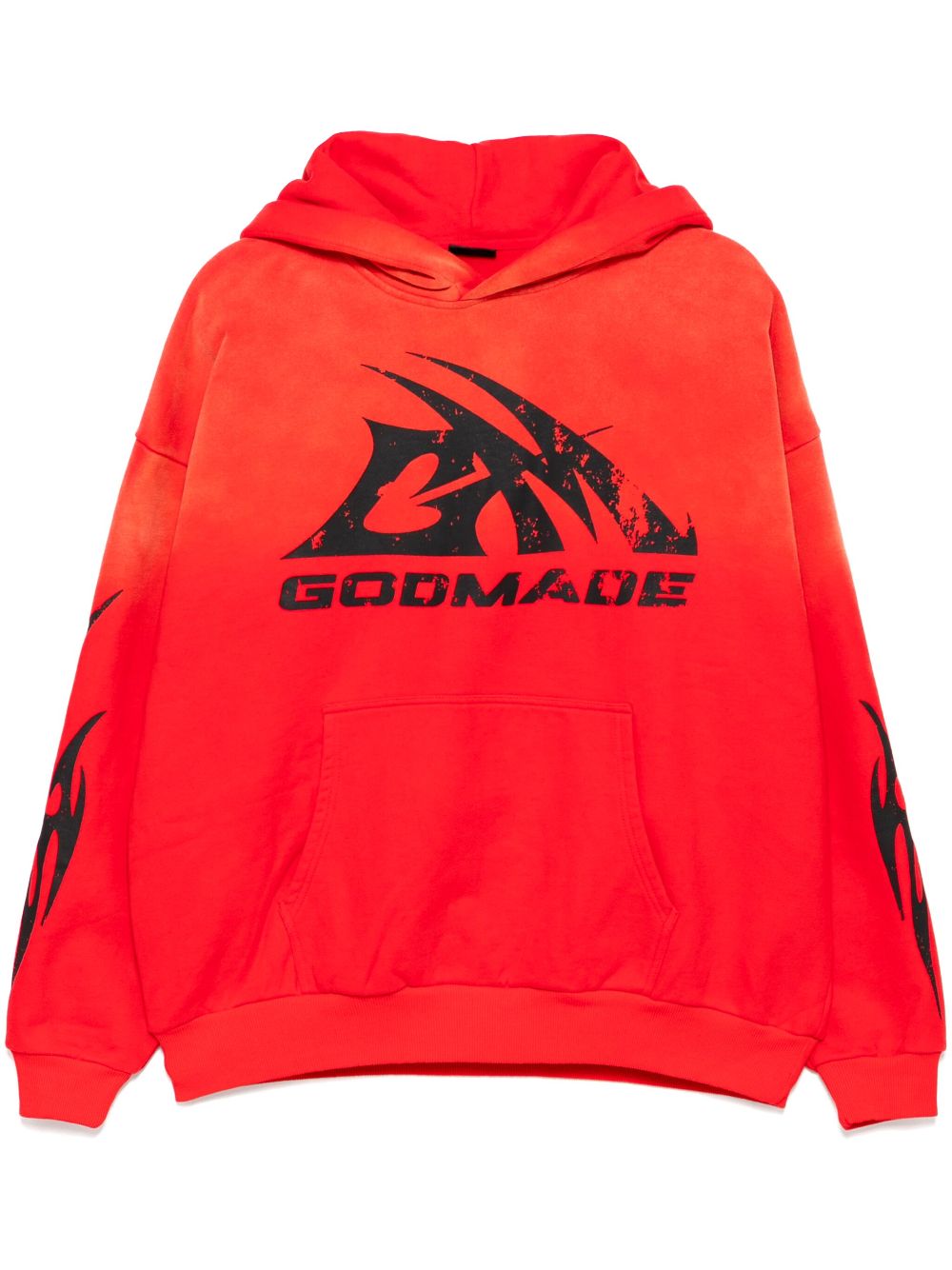 GODMADE logo print hoodie - Red