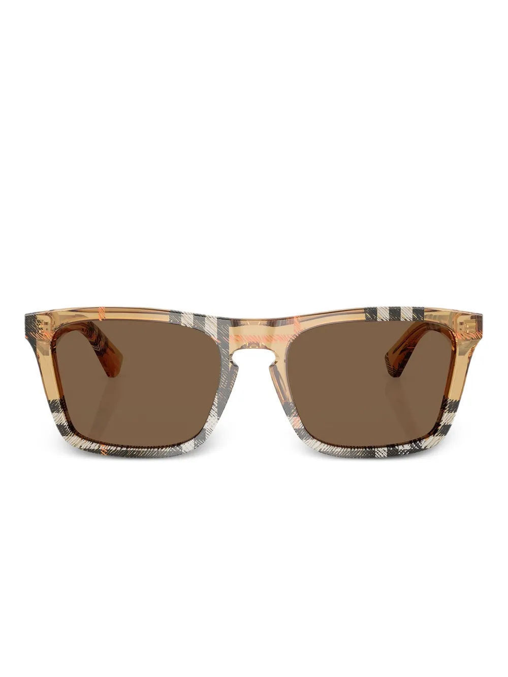 Burberry Eyewear checked square-frame sunglasses Beige