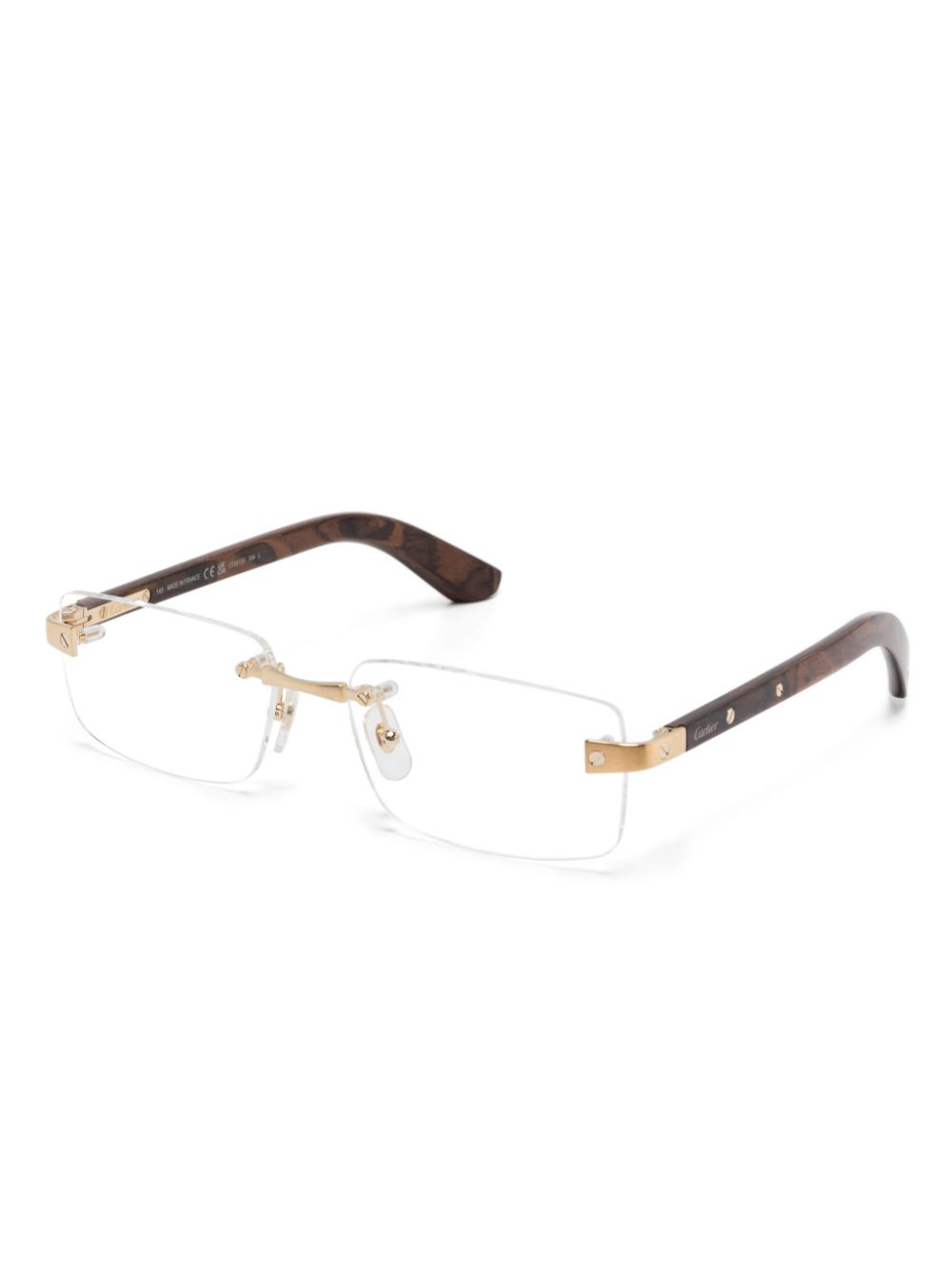 Cartier Eyewear Bril met rechthoekig montuur - Bruin