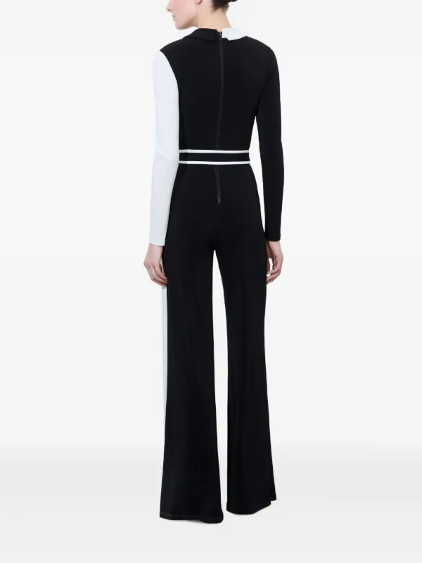 【Alice+Olivia】MELINDA カラーブロック ベルト ジャンプスーツ Alice + Olivia Melinda ジャンプスーツ | ブラック | FARFETCH JP