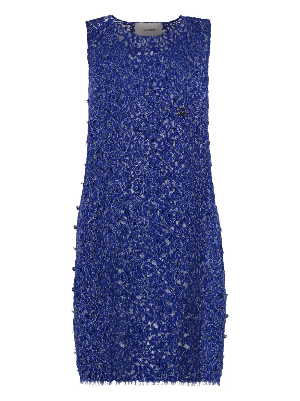 Coperni Mini-jurk met bloemenprint en kant Blauw