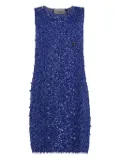 Coperni lace floral-pattern mini dress - Blue