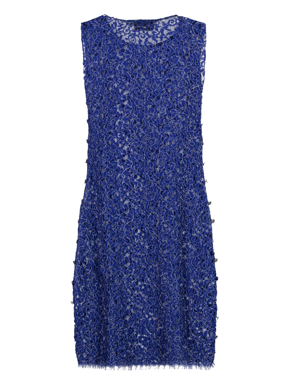 Coperni Mini-jurk met bloemenprint en kant Blauw