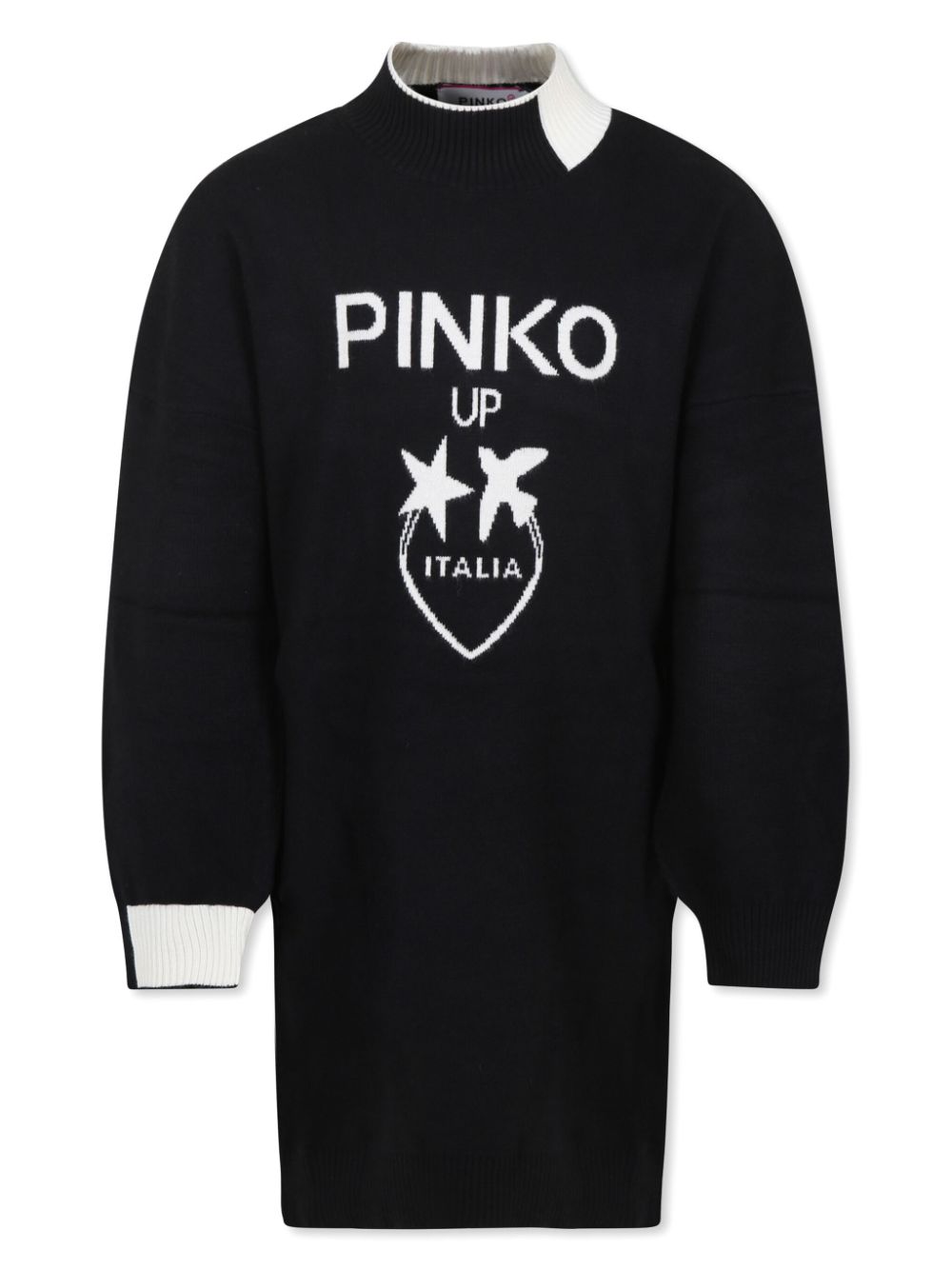 Pinko Kids logo-intarsia dress - Black