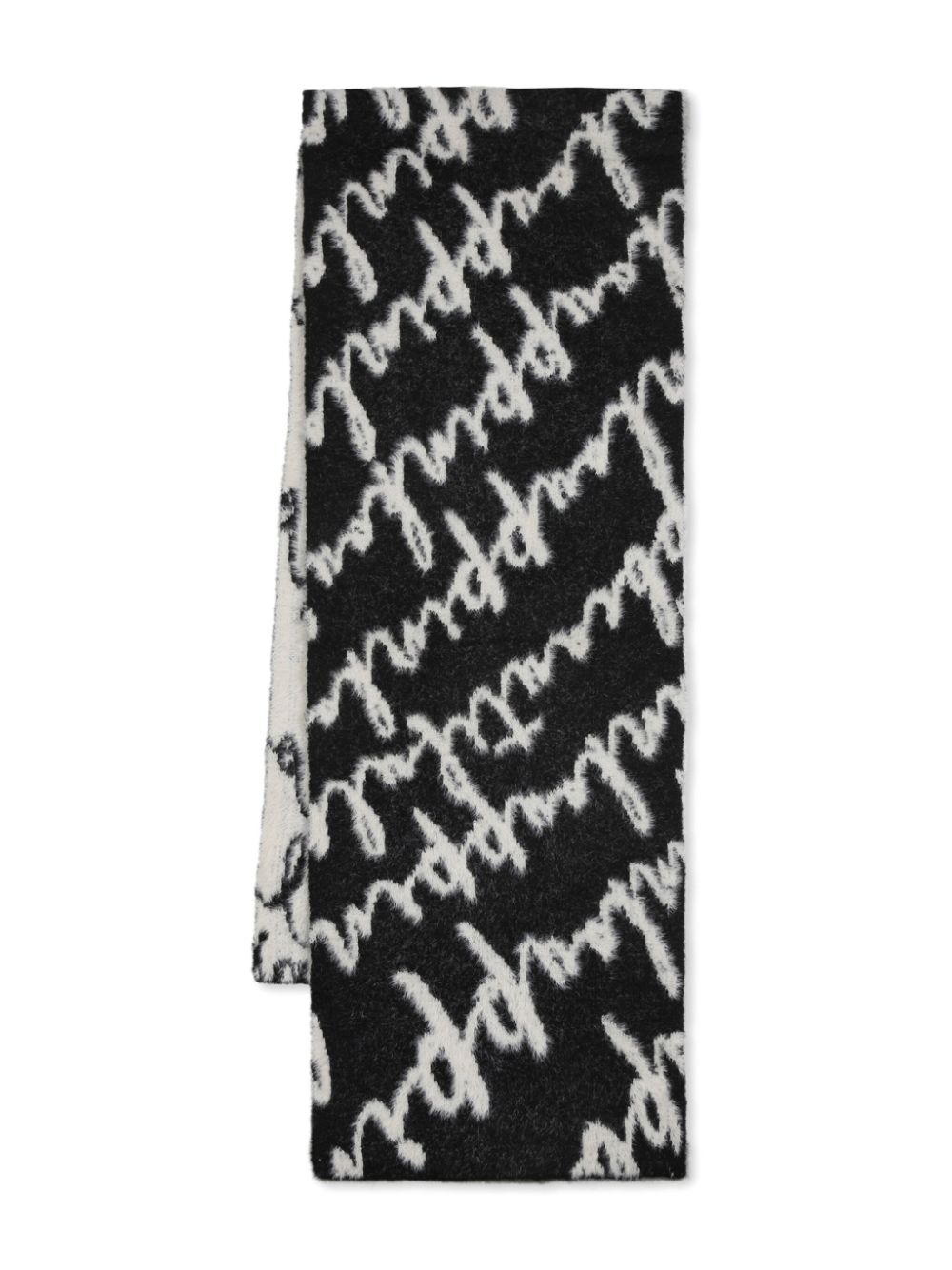 Pinko Kids logo-jacquard scarf - Black