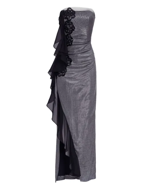 Robe-bustier longue à effet métallisé - Lethicia Bronstein - Modalova