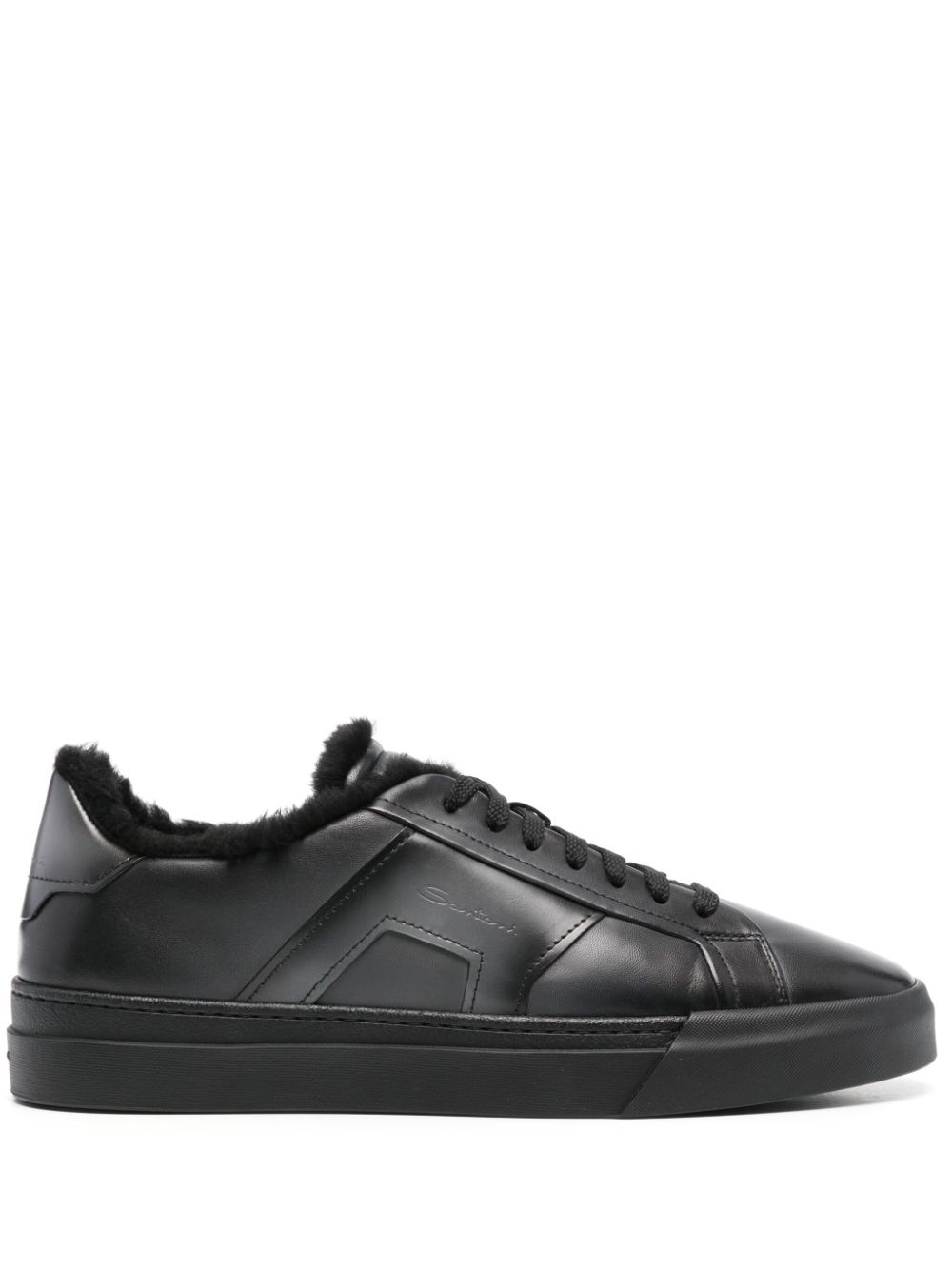 Santoni leather sneakers Black