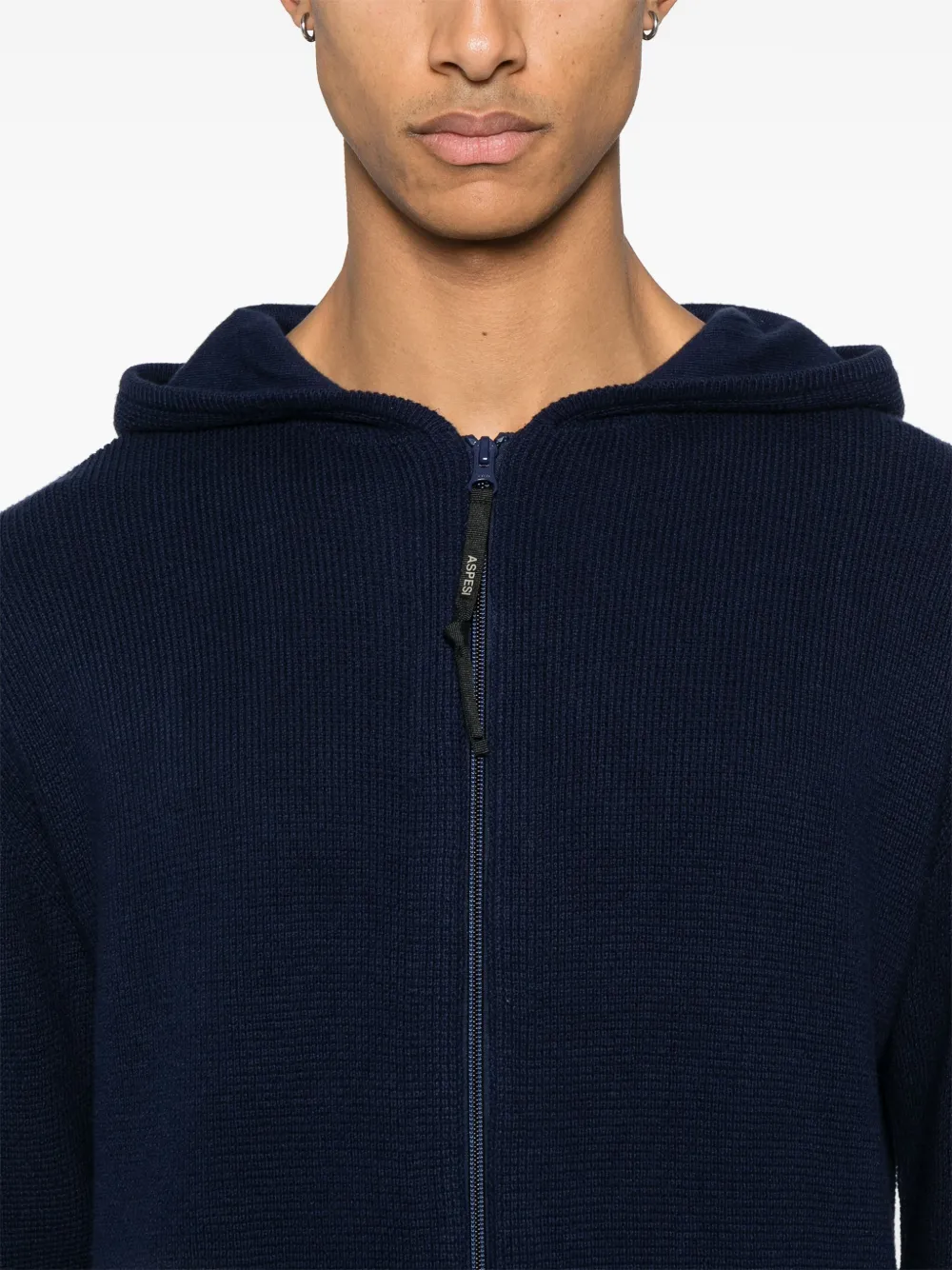 ASPESI Gebreide hoodie Blauw