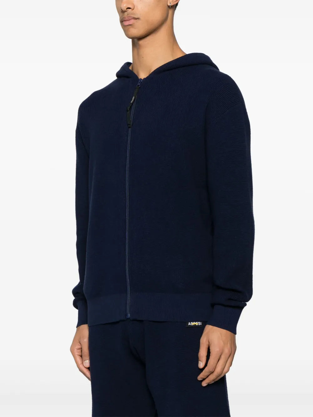 ASPESI Gebreide hoodie Blauw