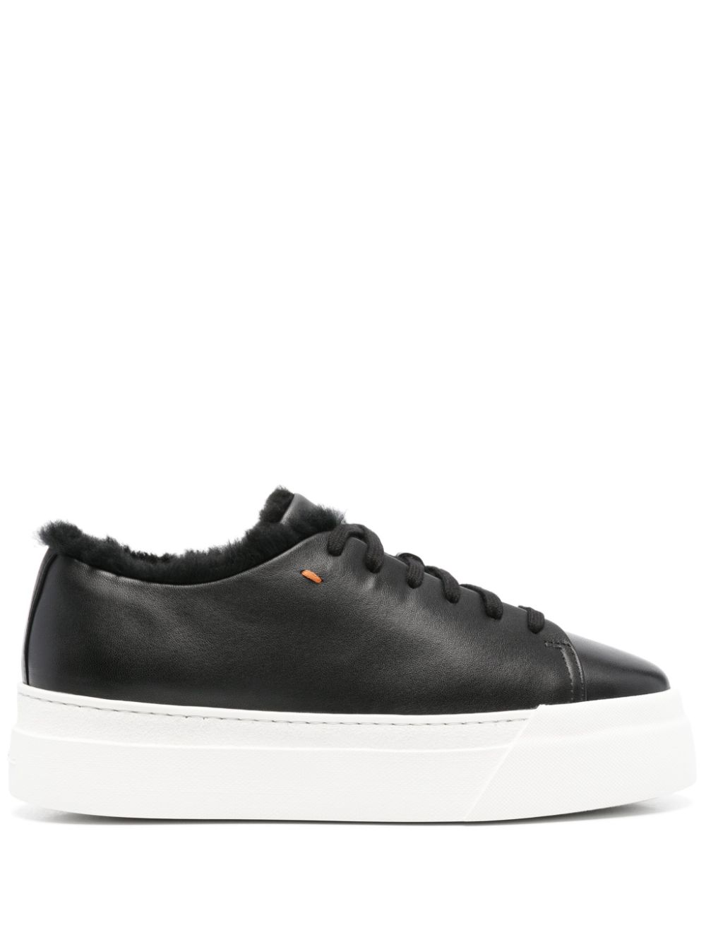 Santoni leather sneakers Black