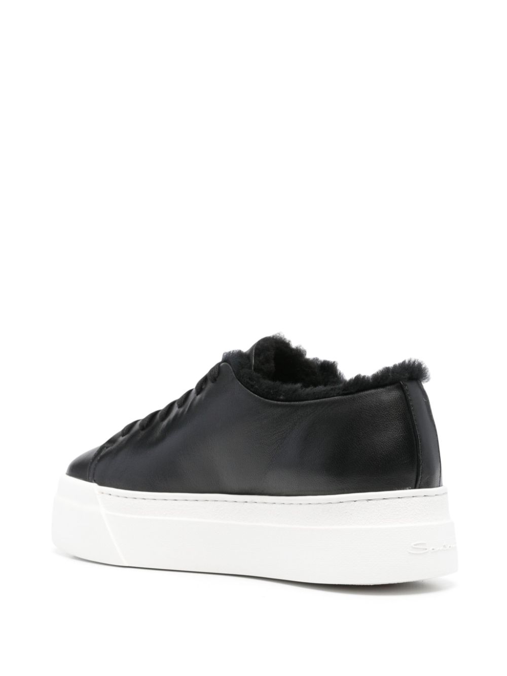 Santoni leather sneakers Black