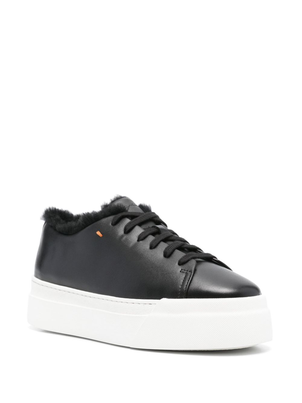 Santoni Leren sneakers - Zwart