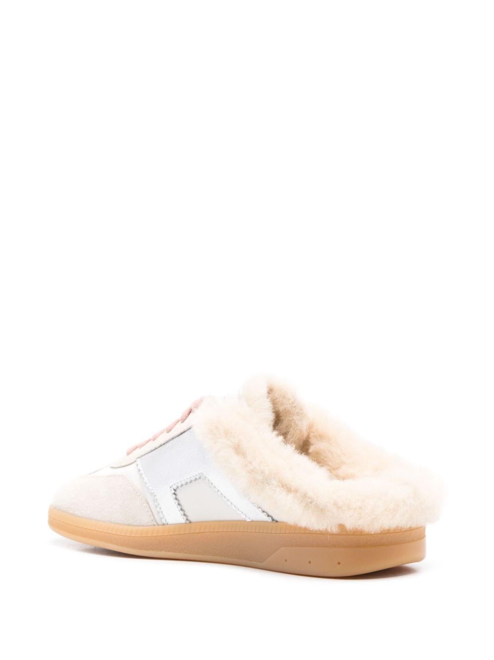 Santoni panelled slippers White