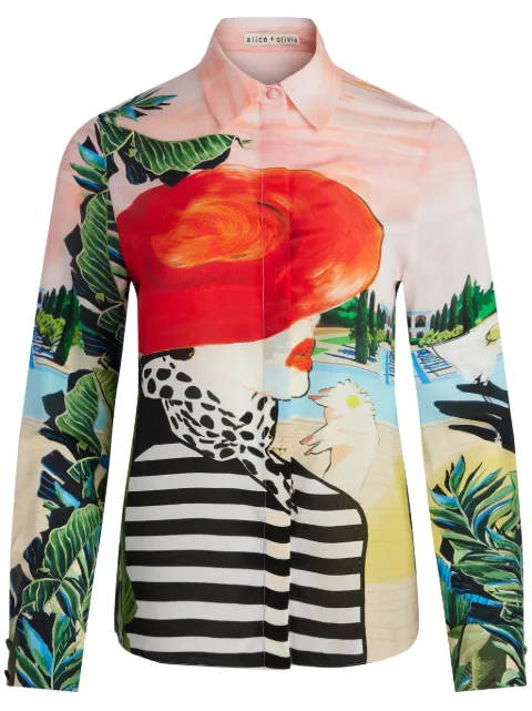 alice + olivia Willa silk shirt