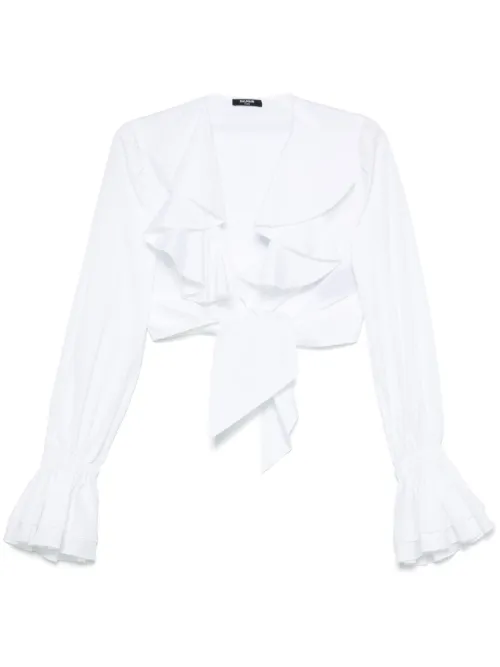 Balmain blouse à volants - Blanc - Balmain - Modalova
