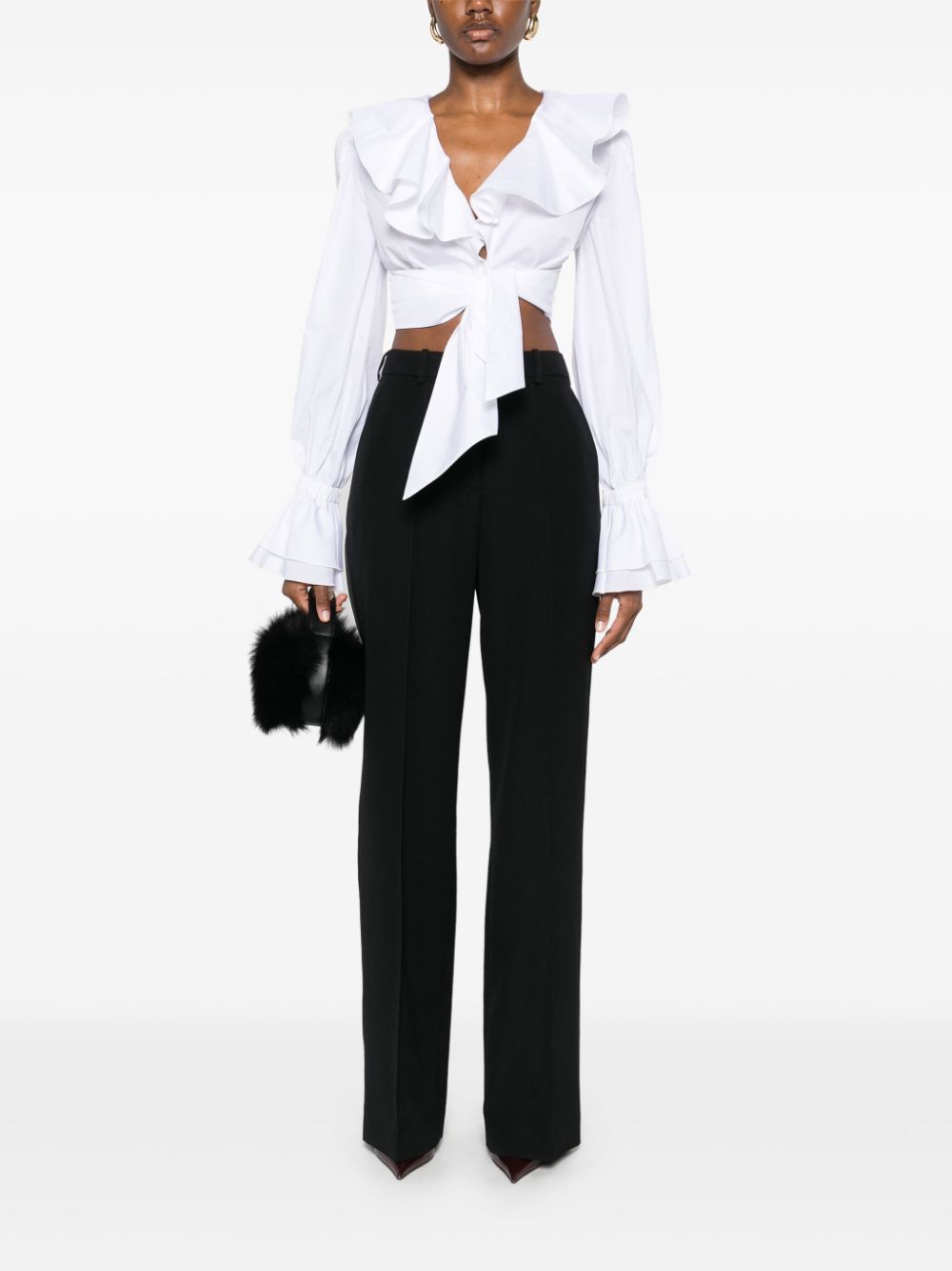 Balmain ruffled blouse - Wit