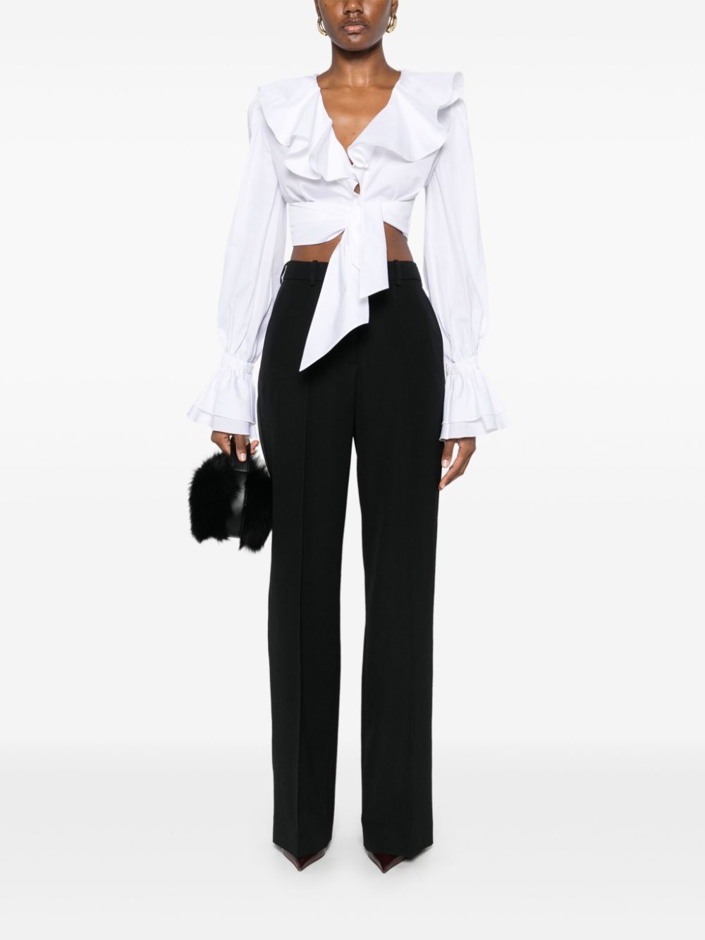 Balmain tailored grain de poudre trousers - Zwart