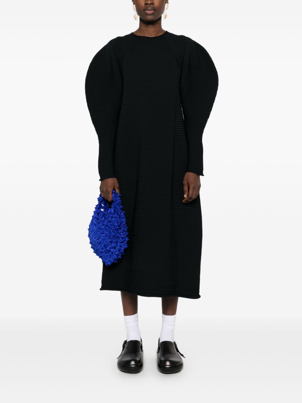 Pleats Please Issey Miyake Powan midi-jurk - Zwart