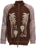 LINEA 11 embroidered-lace bomber jacket - Brown