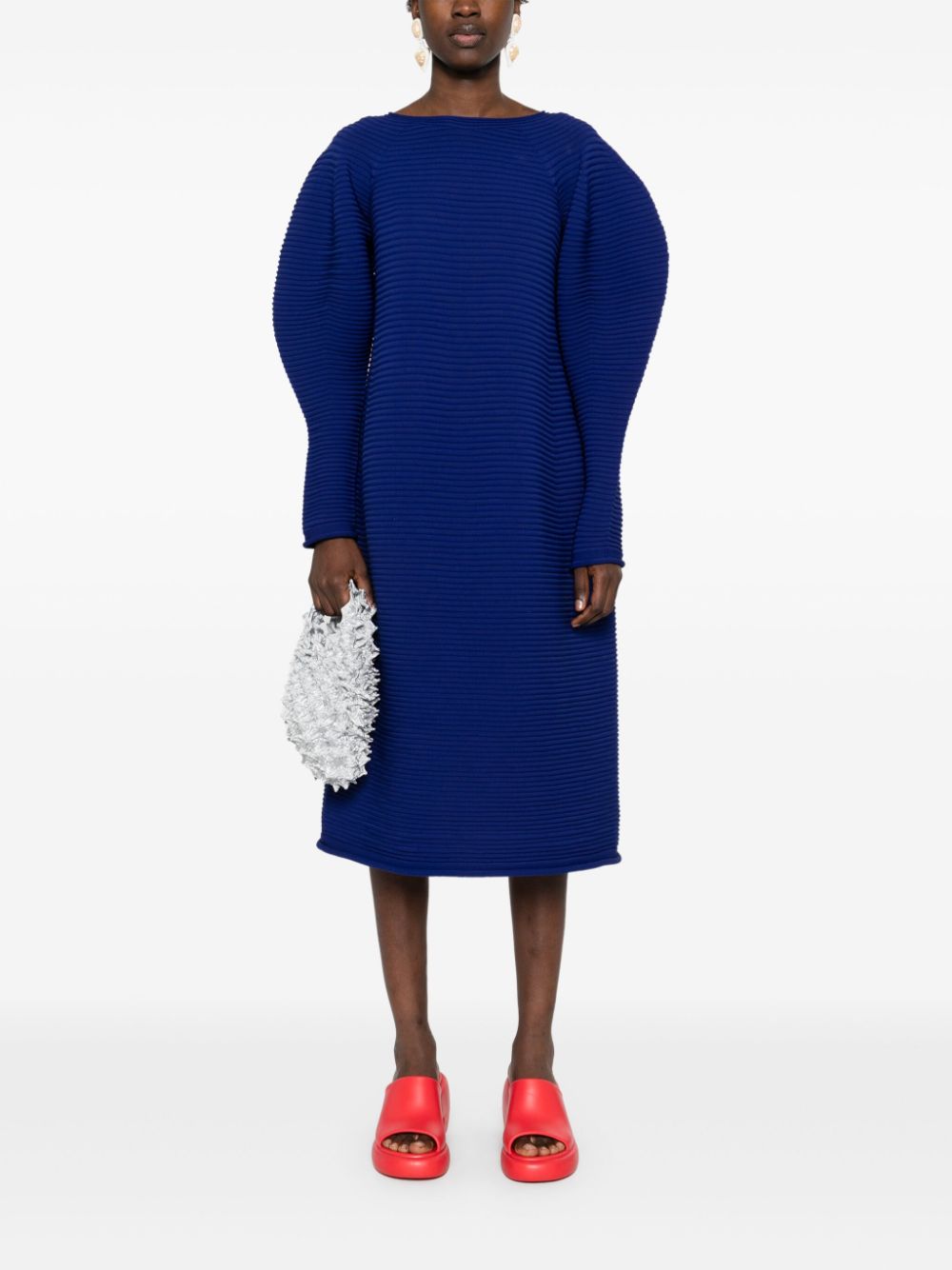 Pleats Please Issey Miyake Powan midi-jurk - Blauw