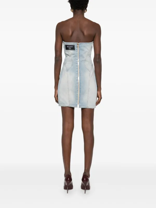 Balmain Denim Mini Dress | Blue | FARFETCH