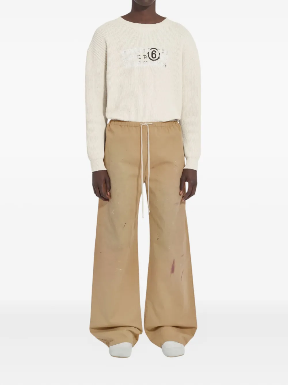 MM6 Maison Margiela Broek met trekkoord - Beige