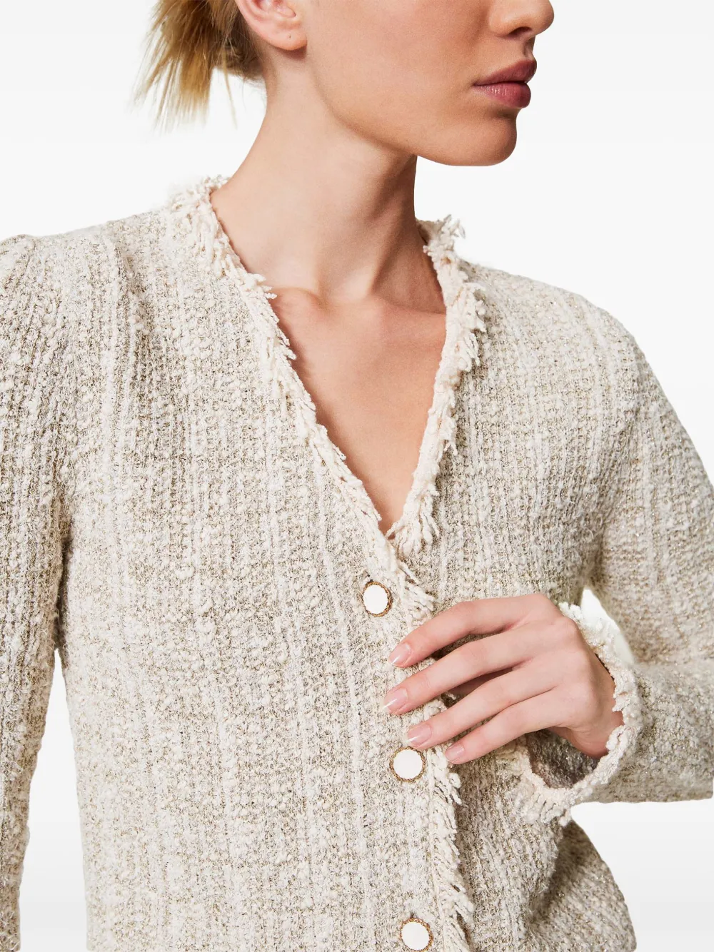 TWINSET Tweed lurex jack Beige