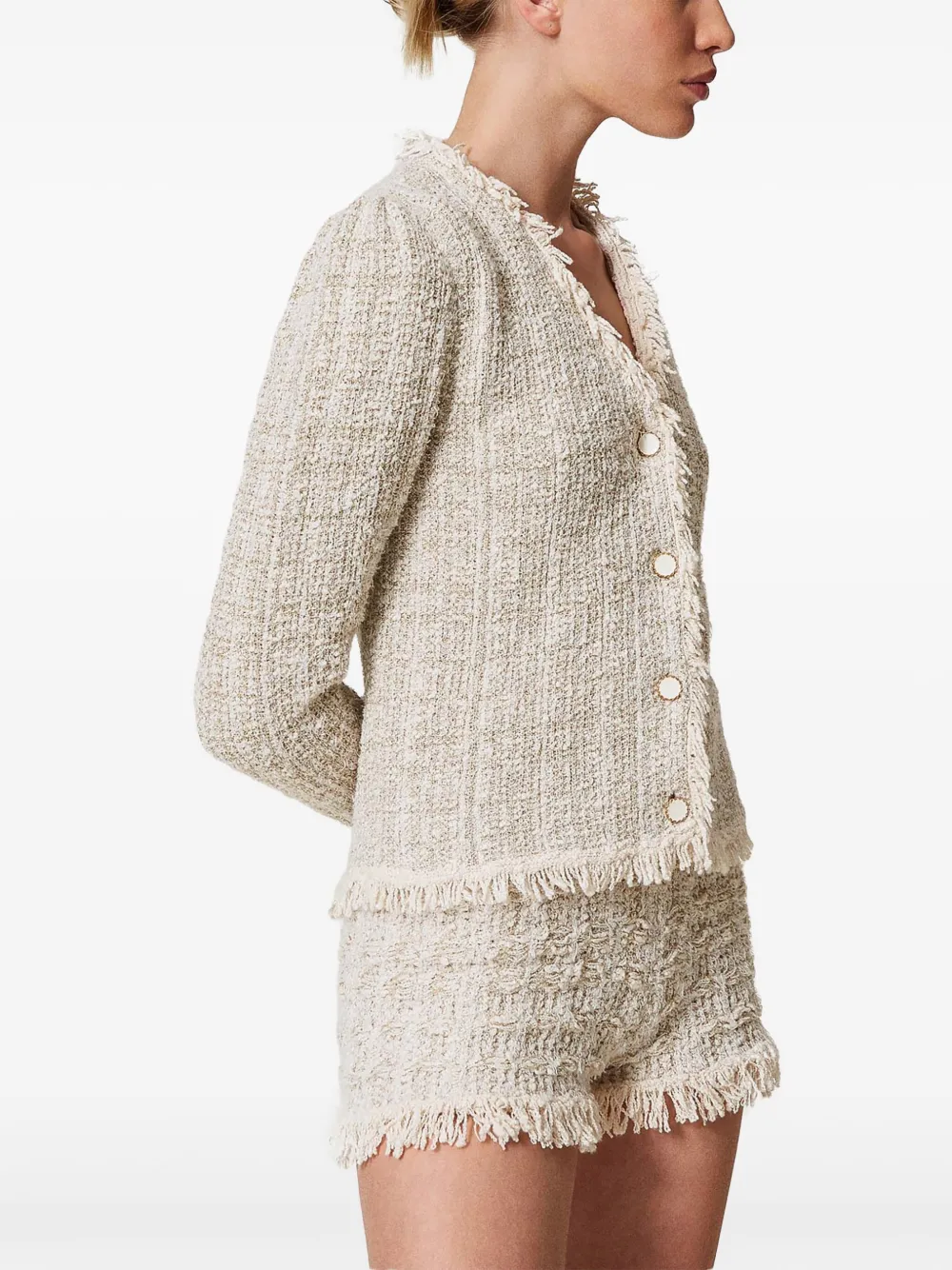 TWINSET Tweed lurex jack Beige
