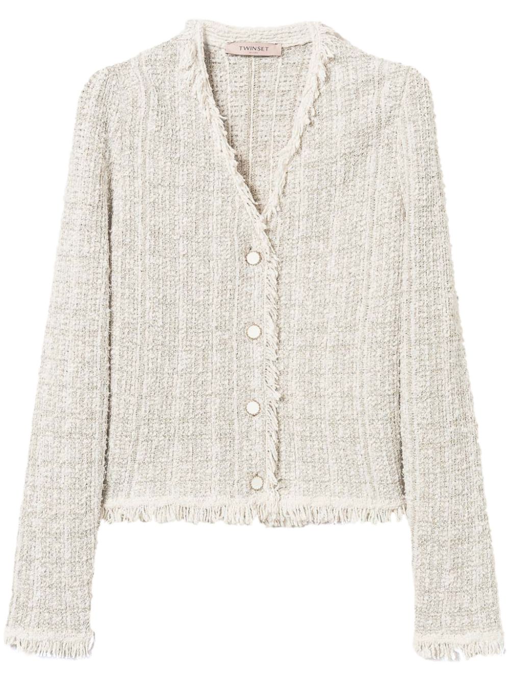 TWINSET tweed lurex jacket - Neutrals