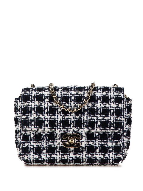 HOT SALE CHANEL 2021-2023 Mini Tweed Resin Heart Flap crossbody bag Women