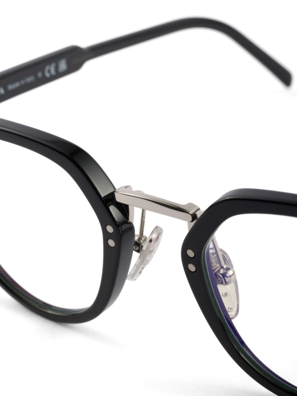 Prada Eyewear Bril met rond montuur Zwart