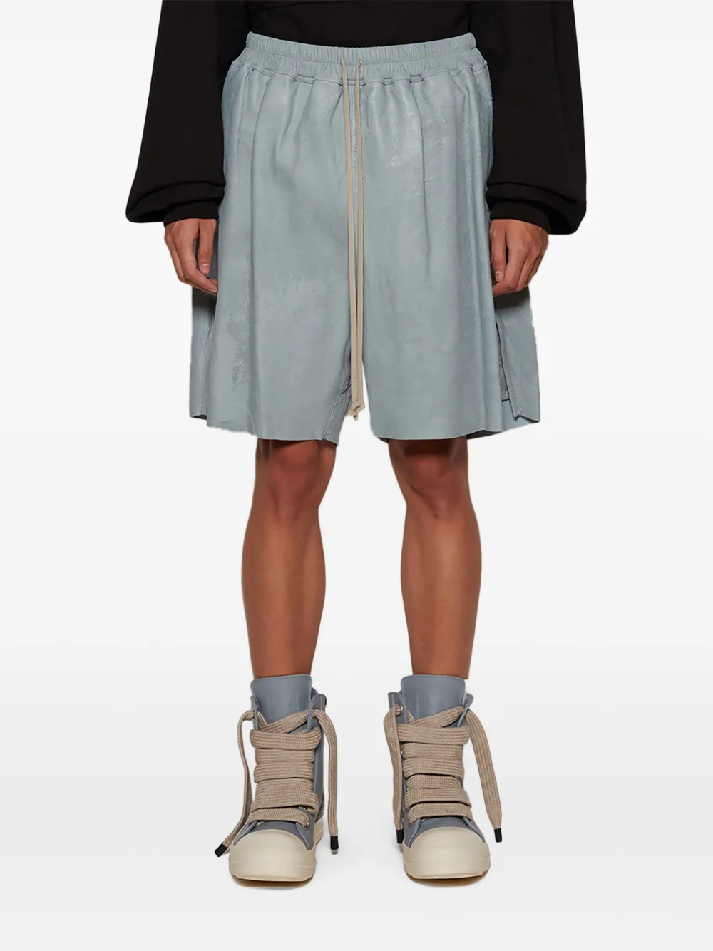Rick Owens Leren shorts Blauw