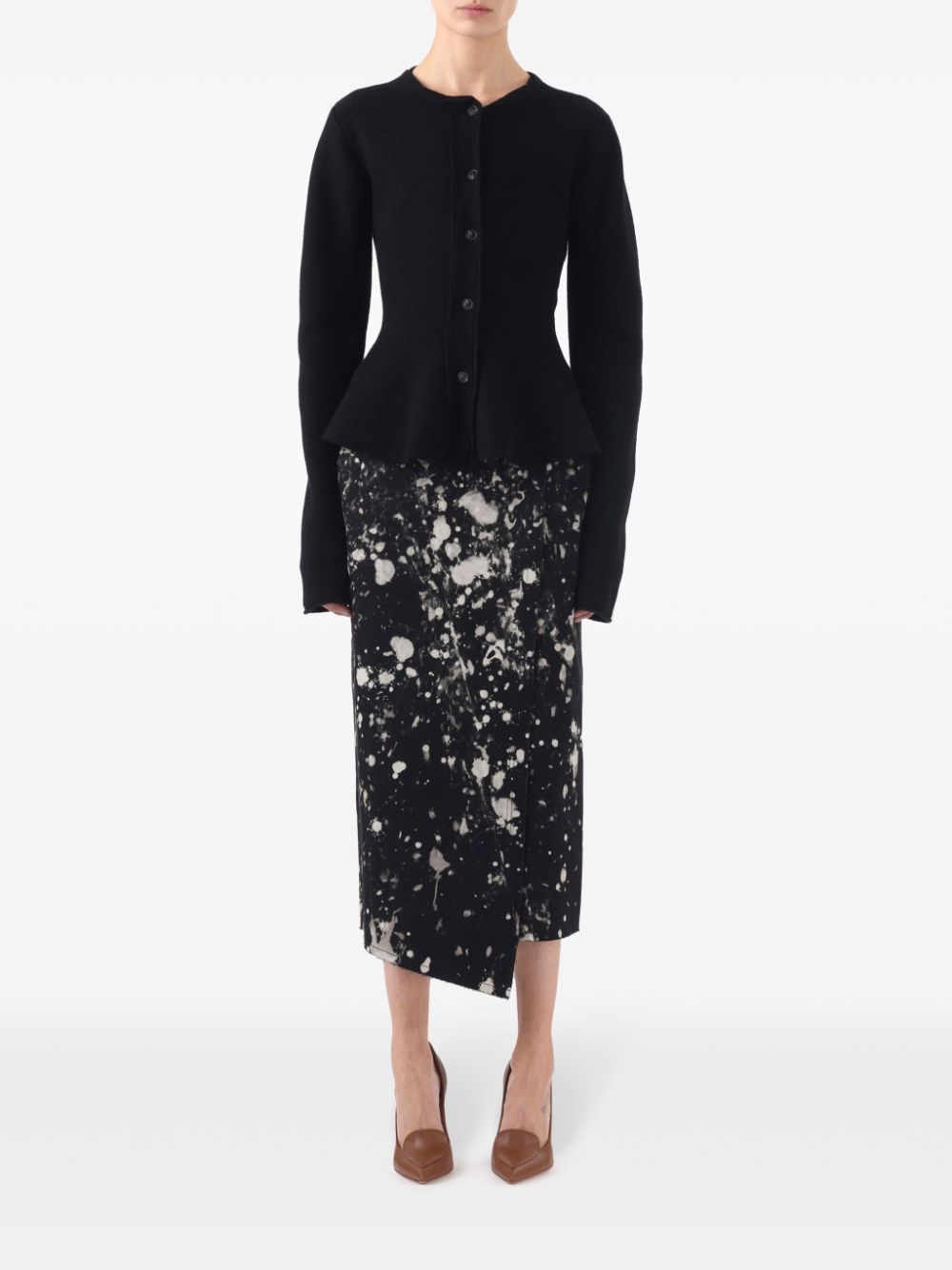 Jason Wu Collection peplum-hem wool cardigan - Zwart