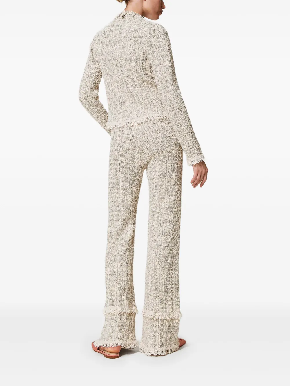 TWINSET Bouclé lurex broek Beige