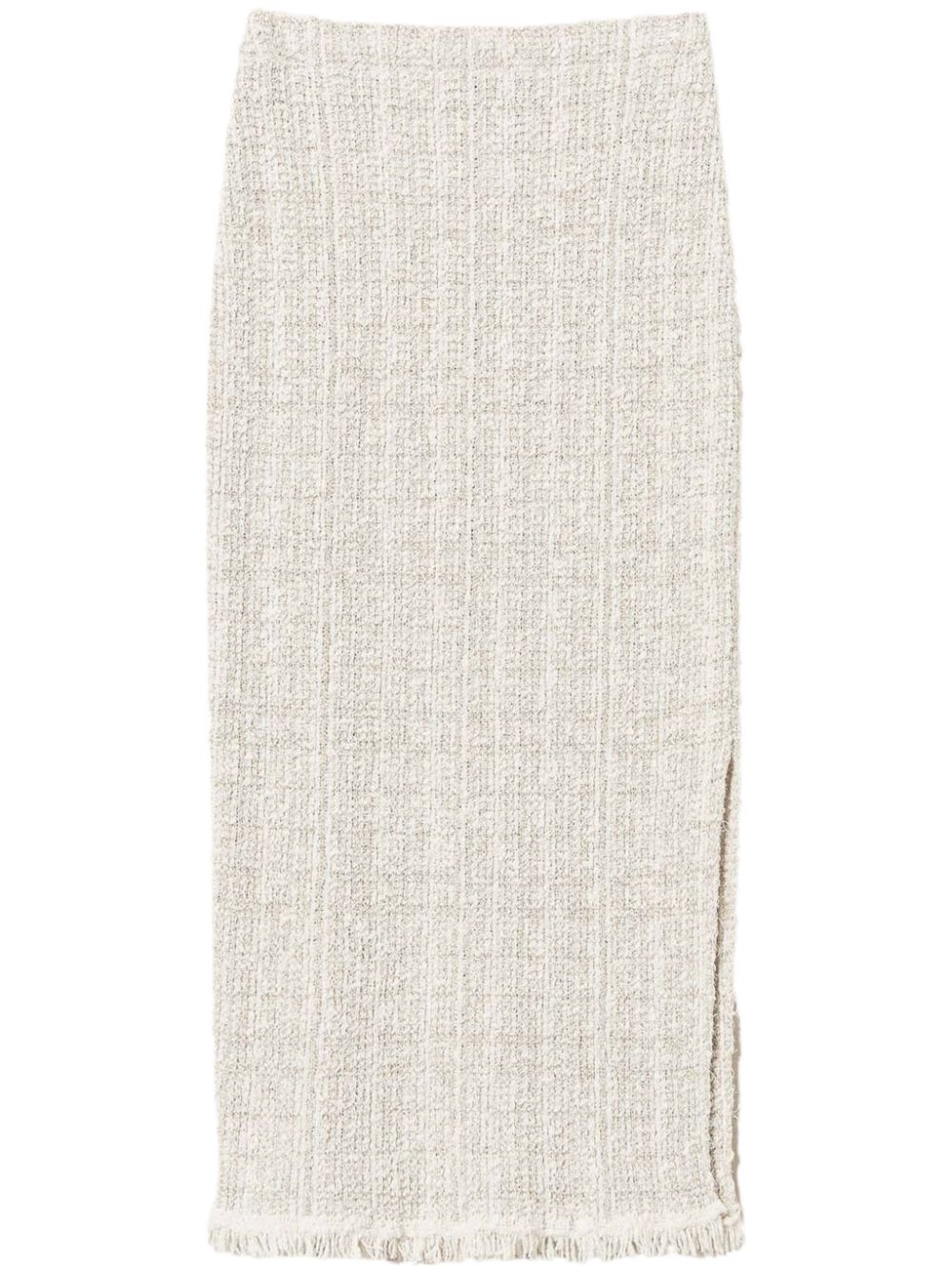 TWINSET lurex-detail jacquard midi skirt - Neutrals