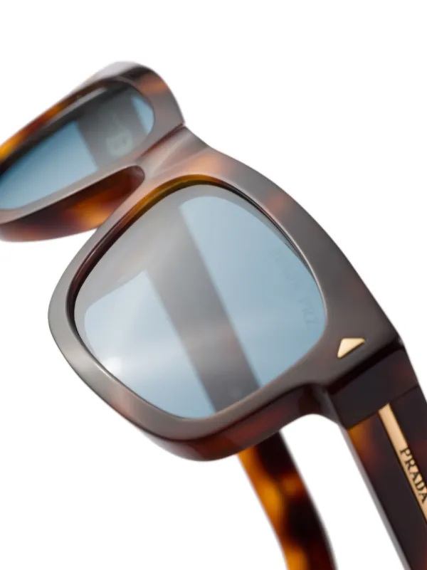 Prada Eyewear スクエアフレーム サングラス | ブラウン | FARFETCH JP