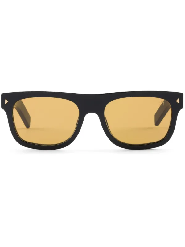 Prada Eyewear スクエアフレーム サングラス | ブラック | FARFETCH JP