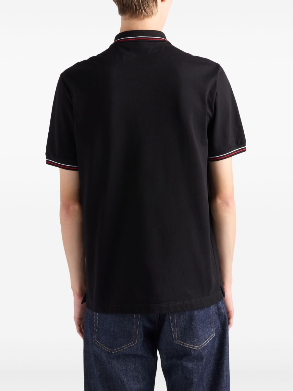 Prada Poloshirt met korte mouwen Zwart