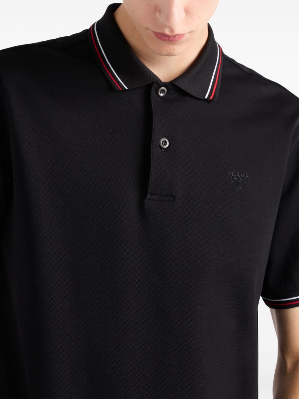 Prada Poloshirt met korte mouwen Zwart