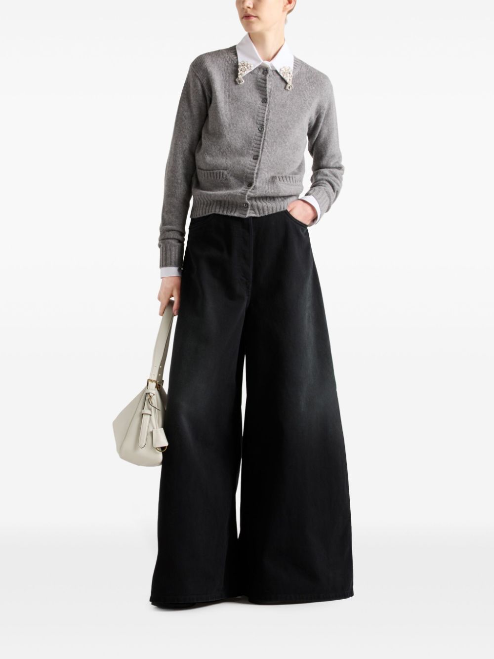 Prada wide-leg jeans - Zwart