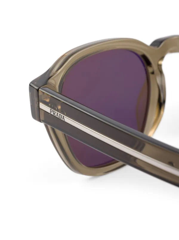 Prada Eyewear ラウンドフレーム サングラス | ブラウン
