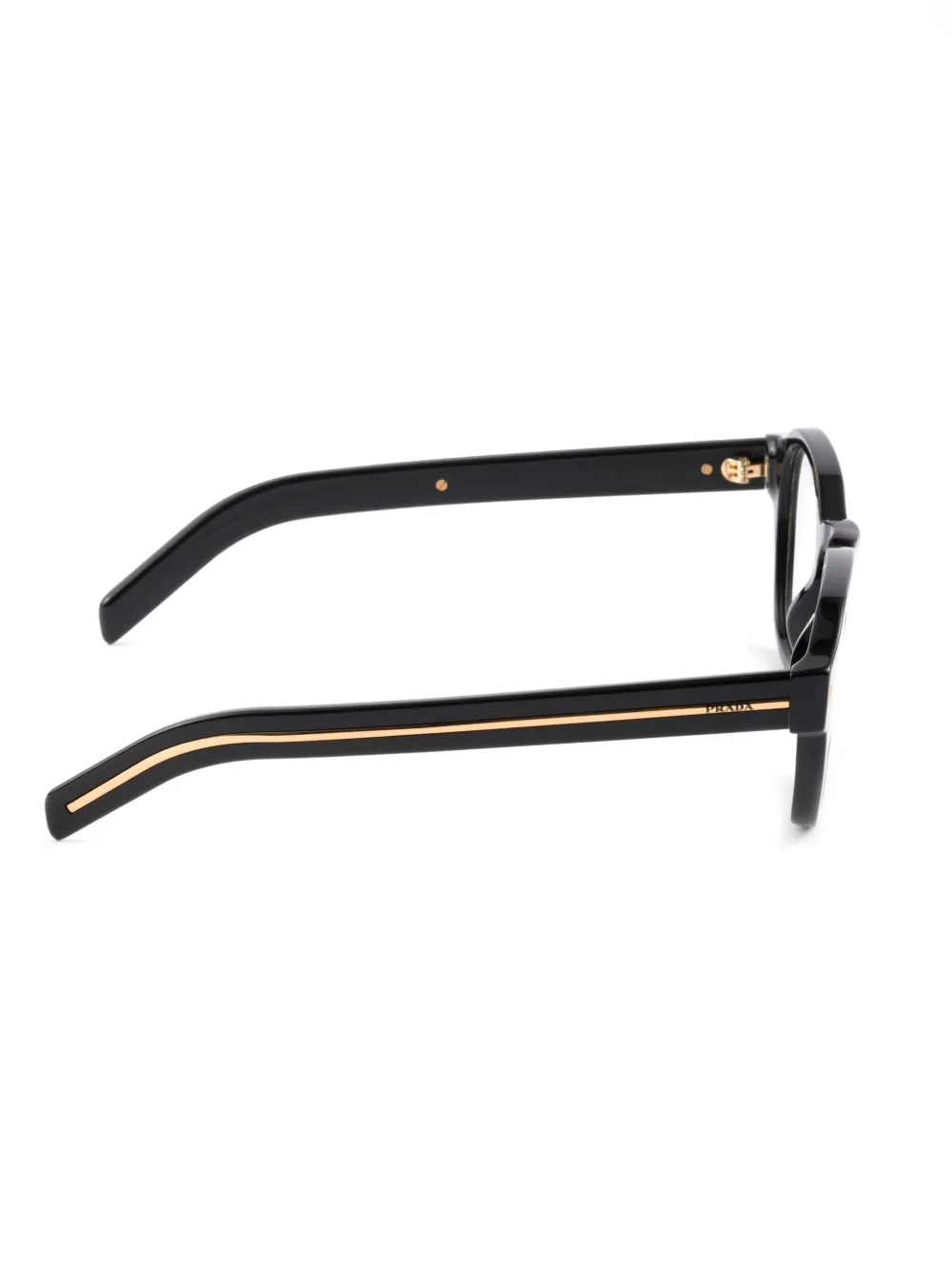 Prada Eyewear Bril met rond montuur Zwart