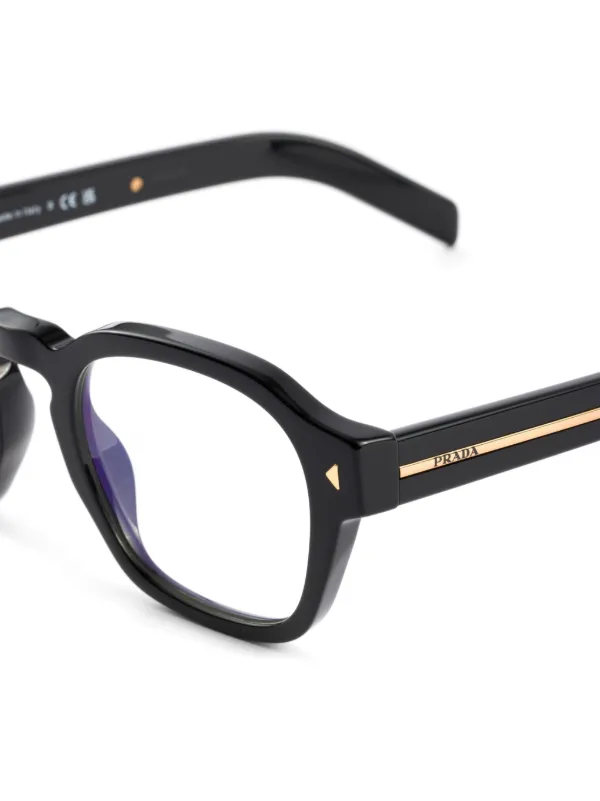 Prada Eyewear ラウンド眼鏡フレーム | ブラック | FARFETCH JP
