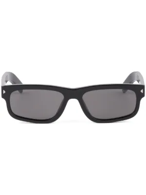 Prada Eyewear スクエアフレーム サングラス | ブラック | FARFETCH JP