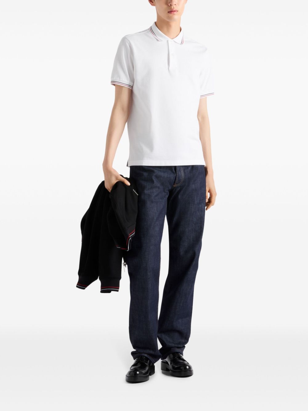 Prada piqué polo shirt - Wit