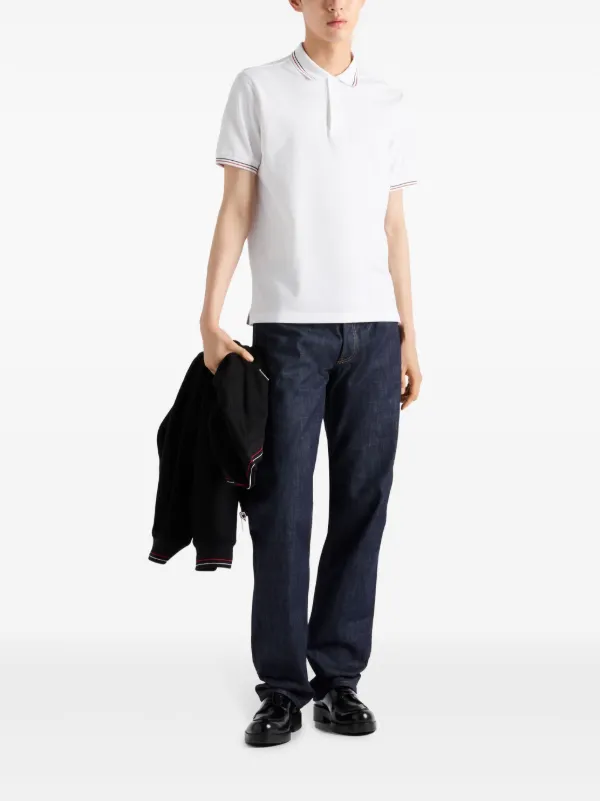 Prada Piqué Polo Shirt | White | FARFETCH Prada Piqué Polo Shirt | White | FARFETCH