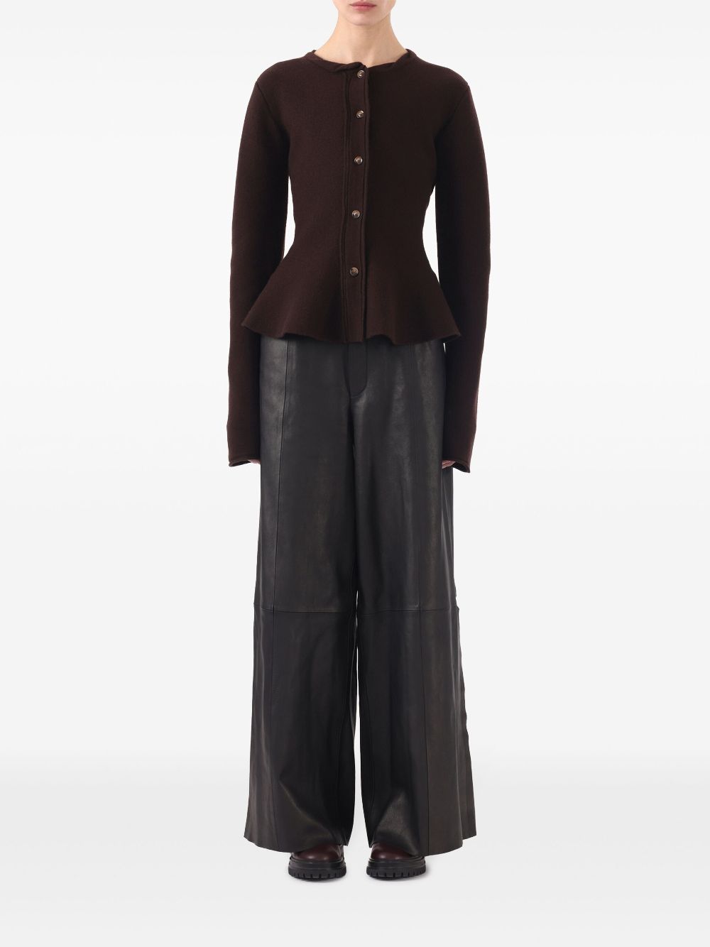 Jason Wu Collection peplum-hem wool cardigan - Bruin