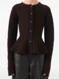 Jason Wu Collection peplum-hem wool cardigan - Brown